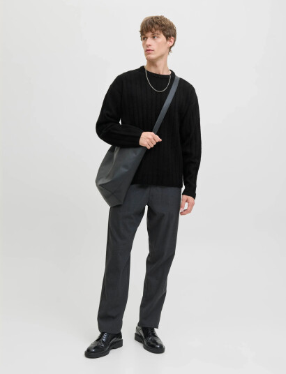 Jack & Jones Jjebradley Carter Knit Crew Neck Ln - Black - XXL Jack & Jones Jjebradley Carter Knit Crew Neck Ln - Black - XXL