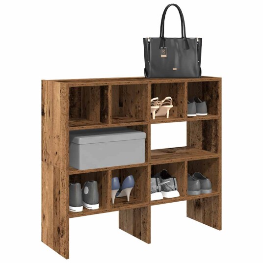 Skostativer 2 stk stablebar gammelt tre 89,5x30x40 cm 8721158577337 Skostativer 2 stk stablebar gammelt tre 89,5x30x40 cm 8721158577337