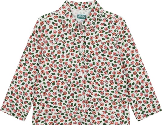 Kenzo Denimjakke   Ivory/Rosa m. Blomster   Kenzo   10 år (140)   Denimjakker Hvit