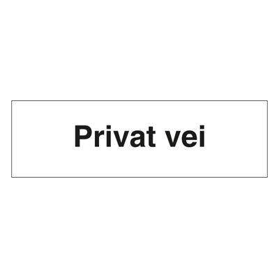 Jo Safety Privat vei skilt 150 x 500 mm 3 alu-sandwich med refleks overflate 6309100