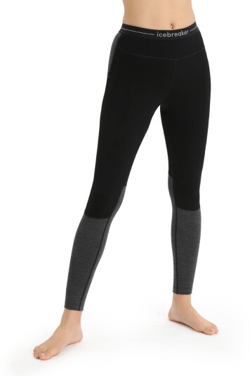 Icebreaker ZoneKnit 200 Leggings W'sblack/jet hthr/cb XS