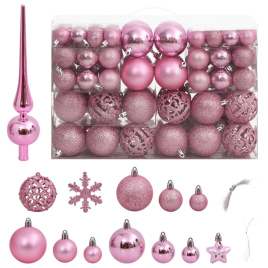 vidaXL Julekulesett 111 deler rosa polystyren vidaXL Julekulesett 111 deler rosa polystyren