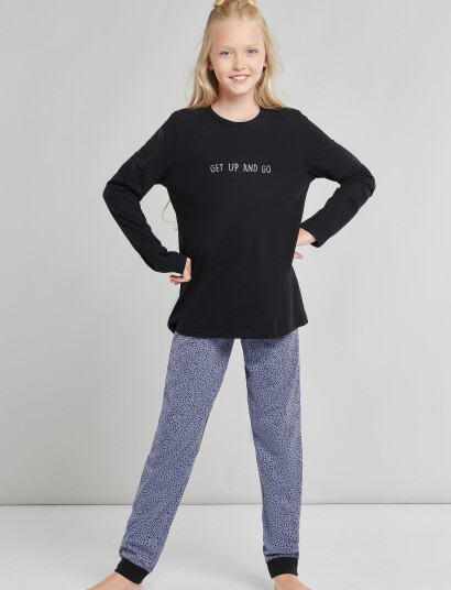 Schiesser Girls Pyjama Long Black 152 Schiesser Girls Pyjama Long Black 152
