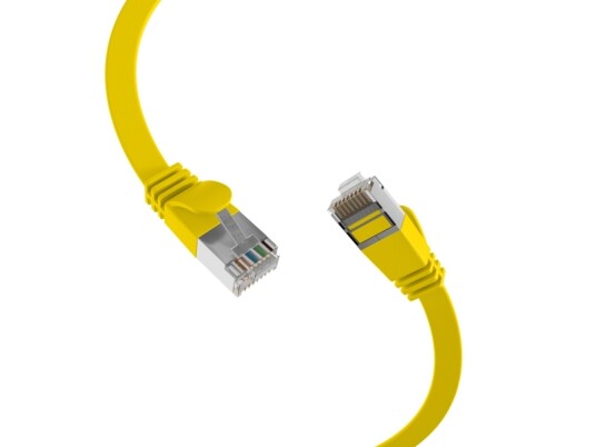 Produsent Efb Elektronik Rj45 Flat Patchkabel U/Ftp Cat.6A Pvc 0.15M Gul Den Parskjermede Cat.6A Rj45 Flat Patch Kabelen Sikrer Svært Gode Egenskaper For 10 Gigabit Ethernet Applikasjoner. Flat Patch Kabelen Imponerer Med Sin Flate Design Og Er K5545GE.0,