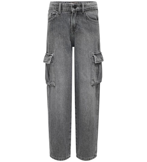 kids ONLY Dark Grey Denim Harmony Wide Cargo Carrot Jeans Noos 152