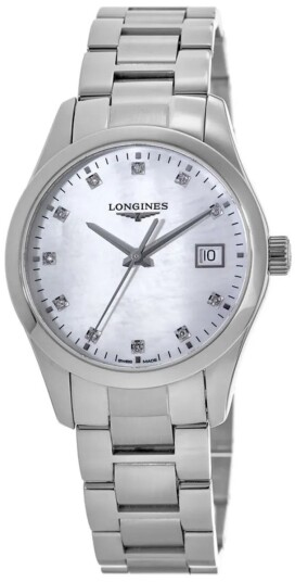 Longines Dameklokke L2.386.4.87.6 Conquest Classic Hvit/Stål Ø34 mm