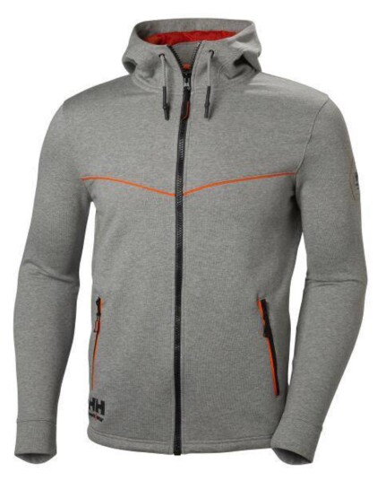 Helly Hansen Chelsea Evolution Grå Hettegenser med Glidelås XL Helly Hansen Chelsea Evolution Grå Hettegenser med Glidelås XL