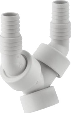 Geberit Dobbel Slangeforskruning 1/2" x 3/4" PP for Hydraulikk