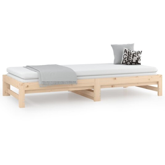 vidaXL Uttrekkbar dagseng 2x(90x200) cm heltre furu