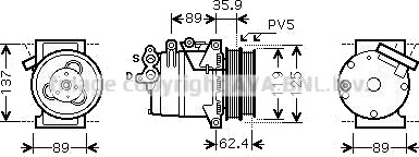 AC kompressor PRASCO FDK433 AC kompressor PRASCO FDK433