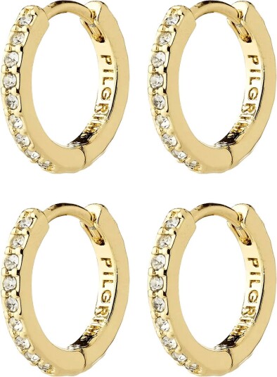 Pilgrim Root Earrings 2 In 1 Set Gold Plated   GOLD PLATED   One Size