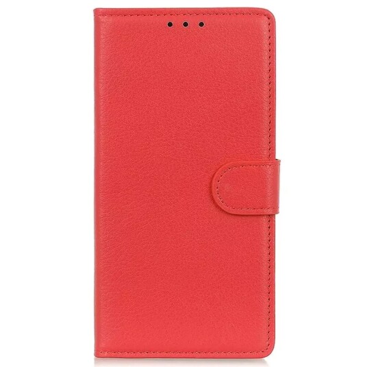 INCOVER Samsung Galaxy M12 Litchi Skinndeksel med Lommebok - Rød