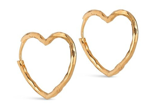 Organic Heart Medium Hoops Forgylt Sølv Sterling 925 Onesize Organic Heart Medium Hoops Forgylt Sølv Sterling 925 Onesize