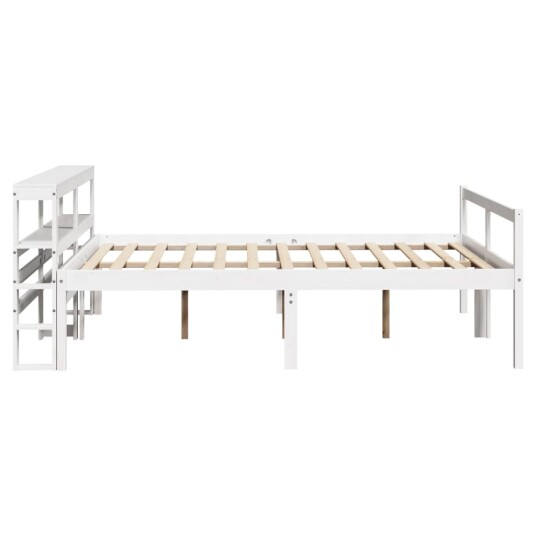 Seniorseng med hodegavl hvit 140x200 cm heltre furu 3305866