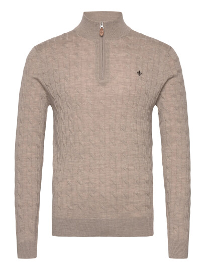 Morris Merino Cable John Zip - Beige - XXL Morris Merino Cable John Zip - Beige - XXL