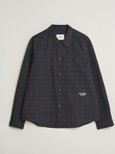 Pas Normal Studios Off Race Seersucker Shirt Dark Navy