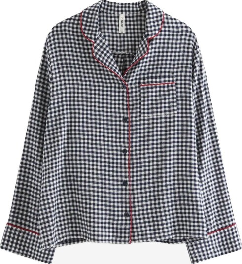 Lindex Pyjama Shirt In Flannel NAVY XXL