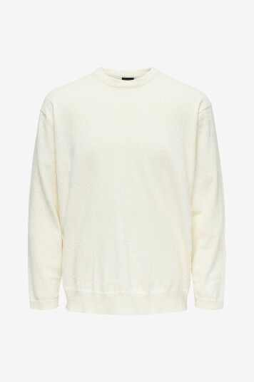 Only & Sons Genser onsPercy Rlx 12 Boucle Crew Knit Hvit