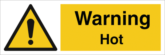 Jo Safety Warning Hot Selvklebende vinyl 100 x 300 mm Jo Safety Warning Hot Selvklebende vinyl 100 x 300 mm