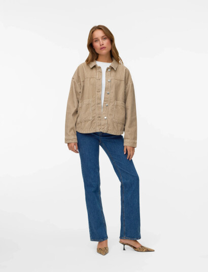 Vero Moda Vmjamie Ls Corduroy Shacket Mix Noos - Beige - L