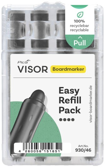 Pica Marker Visor Refill Whiteboardtusj 4 stk Svart