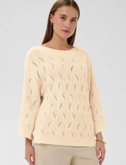 Soaked in Luxury Slrava Nanna Pullover 3/4 CreaM