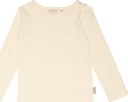 Petit Piao T shirt Pointelle Eggnogg (122 / 7 år)