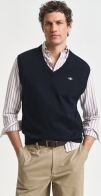 Gant Klassisk bomullsvest EVENING BLUE XXL
