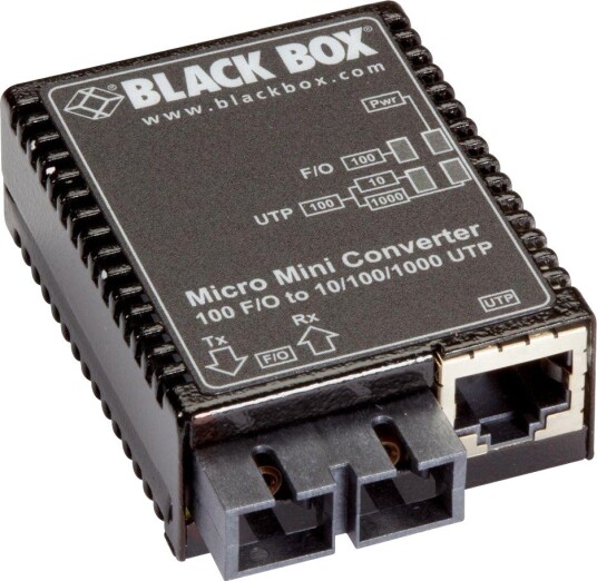 Black Box Micro Mini Media Converter 100Fx - (1) 10/100/1000 Mbps Rj45 (1) 100Basefx Mm Sc 5Km Multimode Sc Ac