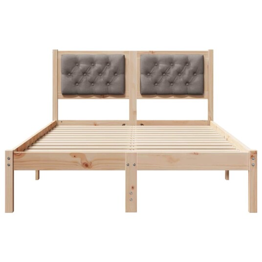 Sengestamme med hodegjerde Gråbrun 120 x 190 cm Massiv furu Sengestamme med hodegjerde Gråbrun 120 x 190 cm Massiv furu