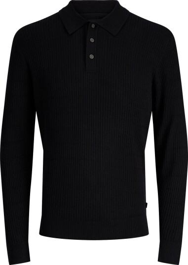 Jack & Jones Jprblawilliam Knit Structure Polo Ls Black XS