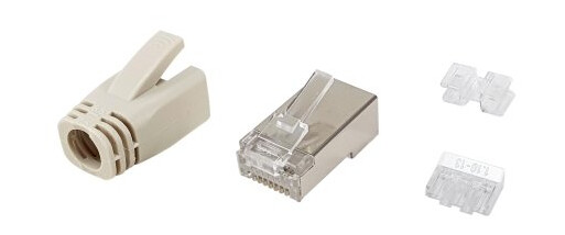Equip 121182 Rj-45 Rustfritt Stål Gjennomsiktig Hvit Hankjønn Rett Cat6a Gull