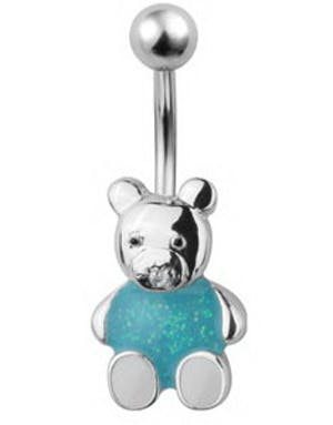 Teddybear Navlepiercing Blå