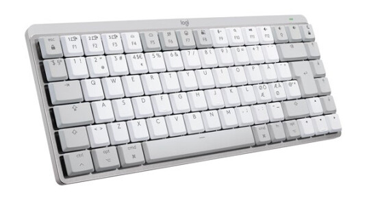 Logitech MX Mechanical Mini for Mac - Minimalist Wireless Illuminated Performance Keyboard Pale Grey - UK - Tastatur - Engelsk - Storbritannia - Gr