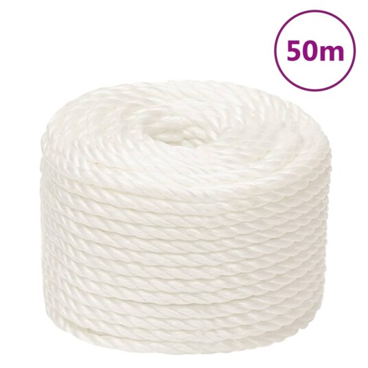 Arbeidstau hvit 12 mm 50 m polypropylen