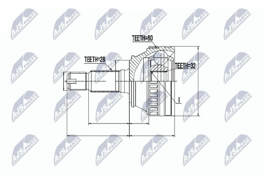 Nty Drivknute drivaksel NTY NPZ LR 009