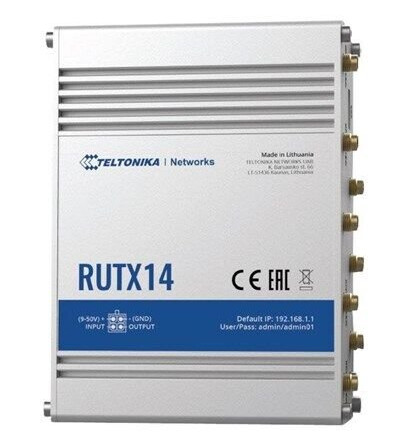 Teltonika RUTX14 4G LTE Router med 5-Port Gigabit Switch og Wi-Fi 5 i Sølv Teltonika RUTX14 4G LTE Router med 5-Port Gigabit Switch og Wi-Fi 5 i Sølv