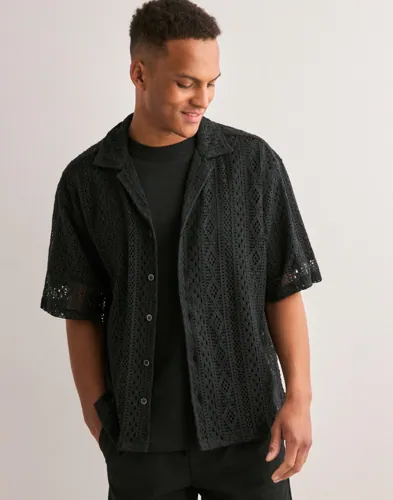 Only & Sons Onsnovak Rlx Resort Ss Lace Shirt Kortermede skjorter Svart