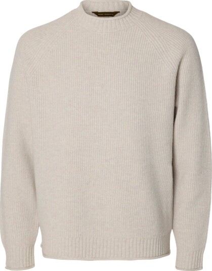Selected Slmdomestic Ls Knit Crew Neck Grey L