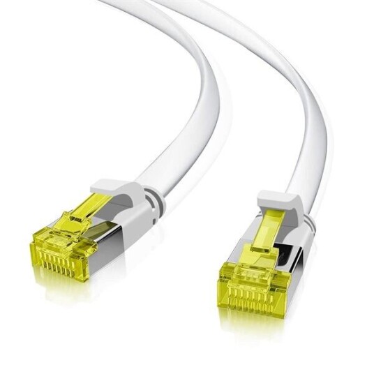 Helos Patch-Kabel Rj-45 M Zu Rj-45 M 15 M U/Ftp Cat 6A Flach Weiß