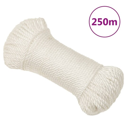  Arbeidstau hvit 8 mm 250 m polypropylen