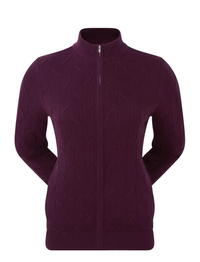FootJoy Full-Zip Lined Pullover - Burgundy - S FootJoy Full-Zip Lined Pullover - Burgundy - S