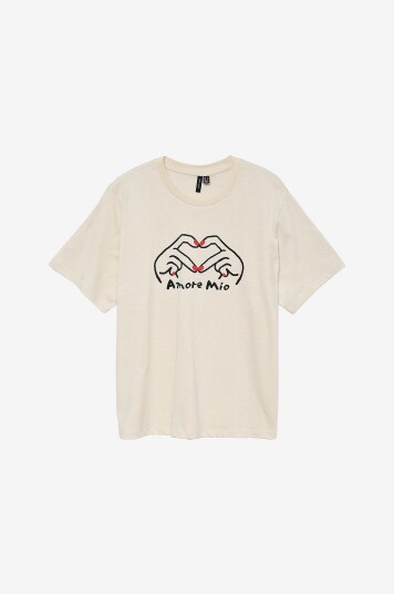 Vero Moda T skjorte Vmvalerie Caty SS Tee Box Exp Beige