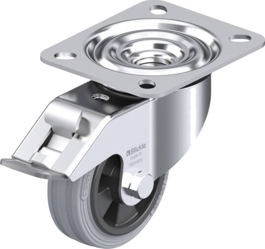 Blickle 560797 Le-Vpp 80R-Fi-Sg Styrehjul Med Brems, Hjuldiameter 80 Mm, Bæreevne Maks. 50 Kg 1 Stk