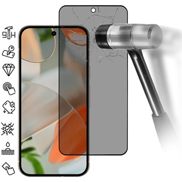 Google Pixel 10 Pro XL Privacy Full Cover Beskyttelsesglass Svart Kant