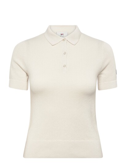 FILA Bb1 Slim Pique Knit Polo Tee Cream M