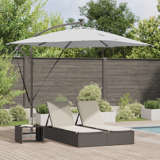 Kantilever bananparasol med lås sand 249 x 249 x 250 cm