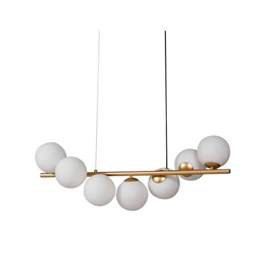 Lucande pendellampe Isandro gull/opal 7-flammers Lucande pendellampe Isandro gull/opal 7-flammers