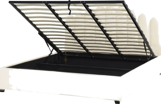 Seng med oppbevaring Vincennes Hvit Svart 180x200 cm