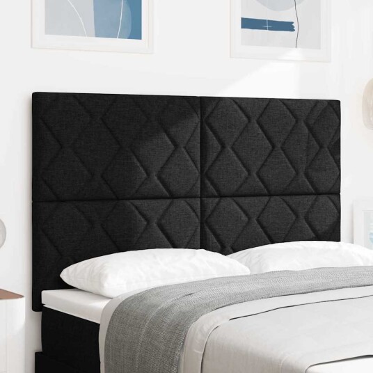 LED Hodegavl Hodegavl med diamantblokker Svart 160 cm Stoff LED Hodegavl Hodegavl med diamantblokker Svart 160 cm Stoff